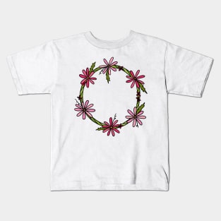 Flower Crown Circles Kids T-Shirt